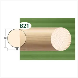 Drvena lajsna okrugli štap fi32 jela B21