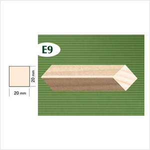 Drvena kvadratna letvica jela E9  20x20mm