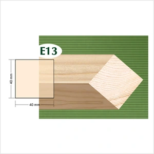 Drvena kvadratna letvica jela E13  40x40mm